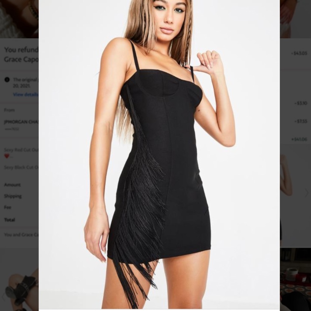 Club Exx Fight the Moonlight Fringe Dress 🤍